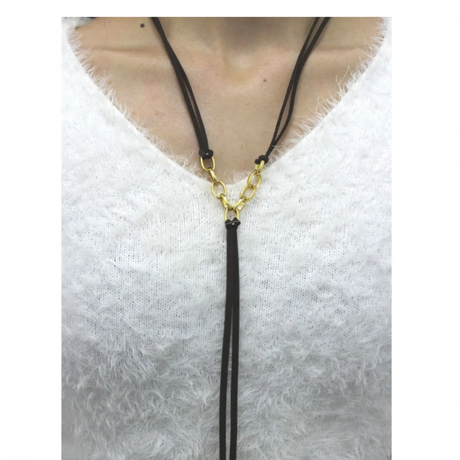 COLAR ARGOLAS MARROM